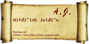 Alföldi Jolán névjegykártya