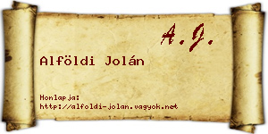 Alföldi Jolán névjegykártya